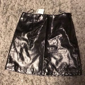 Urban Outfitters Black Leather miniskirt size 6